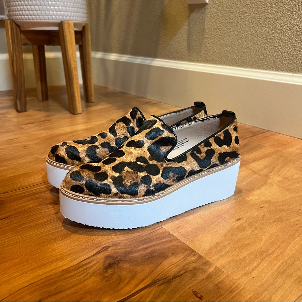 DKNY Leopard Print Platform Slip-On Shoes